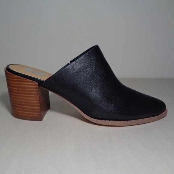 DOLCE VITA Women's New In Box Nero Black & Brown Leather Heel Mules Size 8.5 - Picture 4 of 15